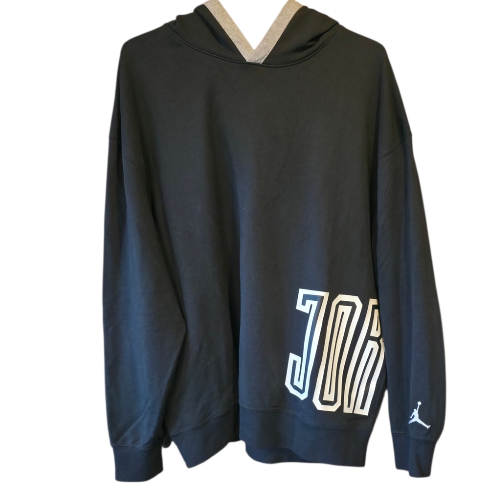Jordan Black Hoodie with Bold Lettering